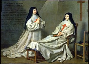 Portrett av mor Catherine-Agnes Arnauld (1593-1671) og søster Catherine av St. Suzanne Champaigne (1636-86) kunstnerens datter, 1662 (for detaljer se 89737)